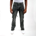 Pearl medium studded relaxed straight denim pant