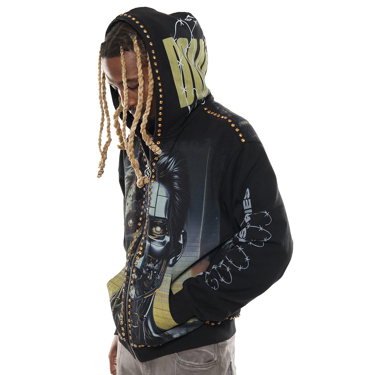 Zombie cyborg stray full-zip hoodie
