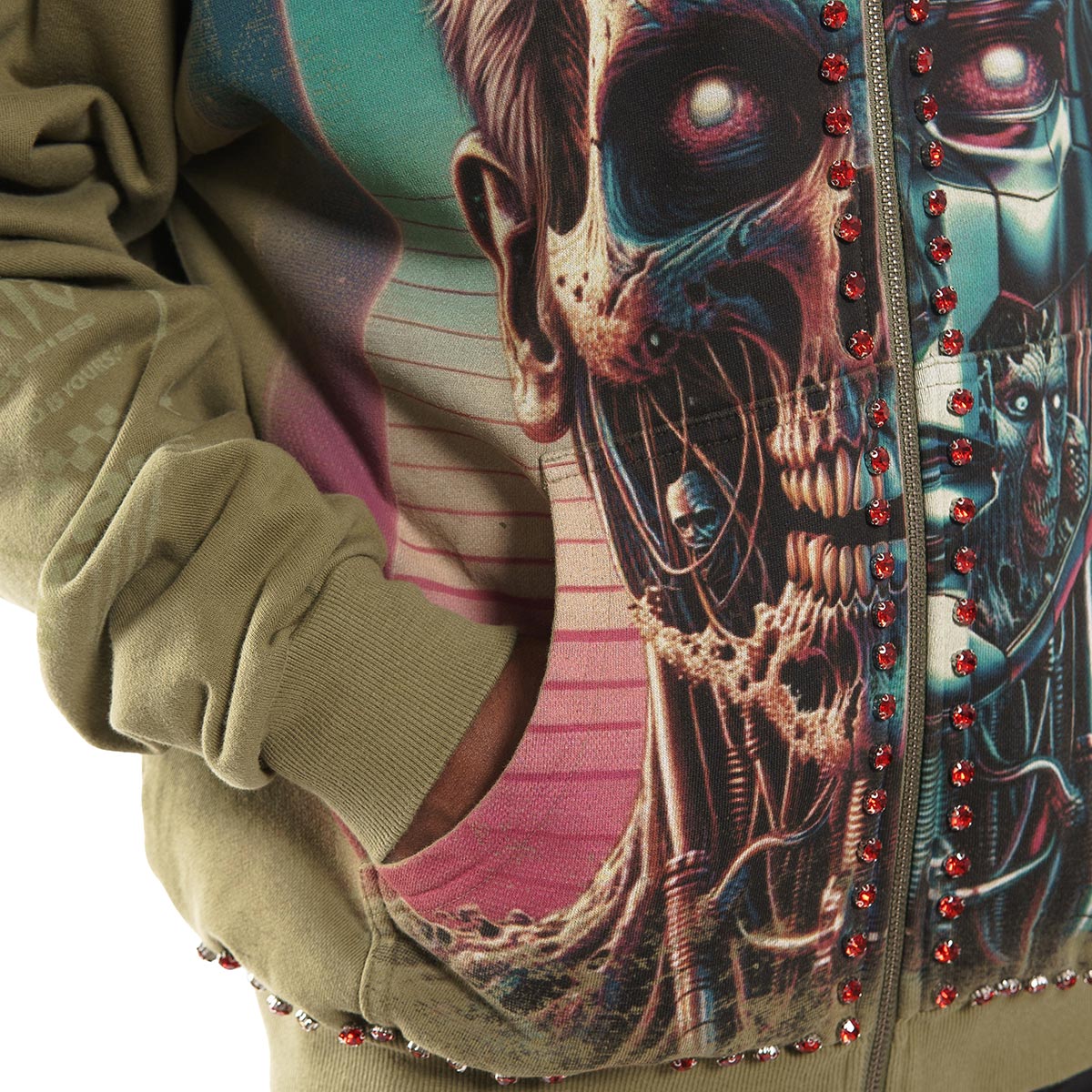 Zombie cyborg stray full-zip hoodie