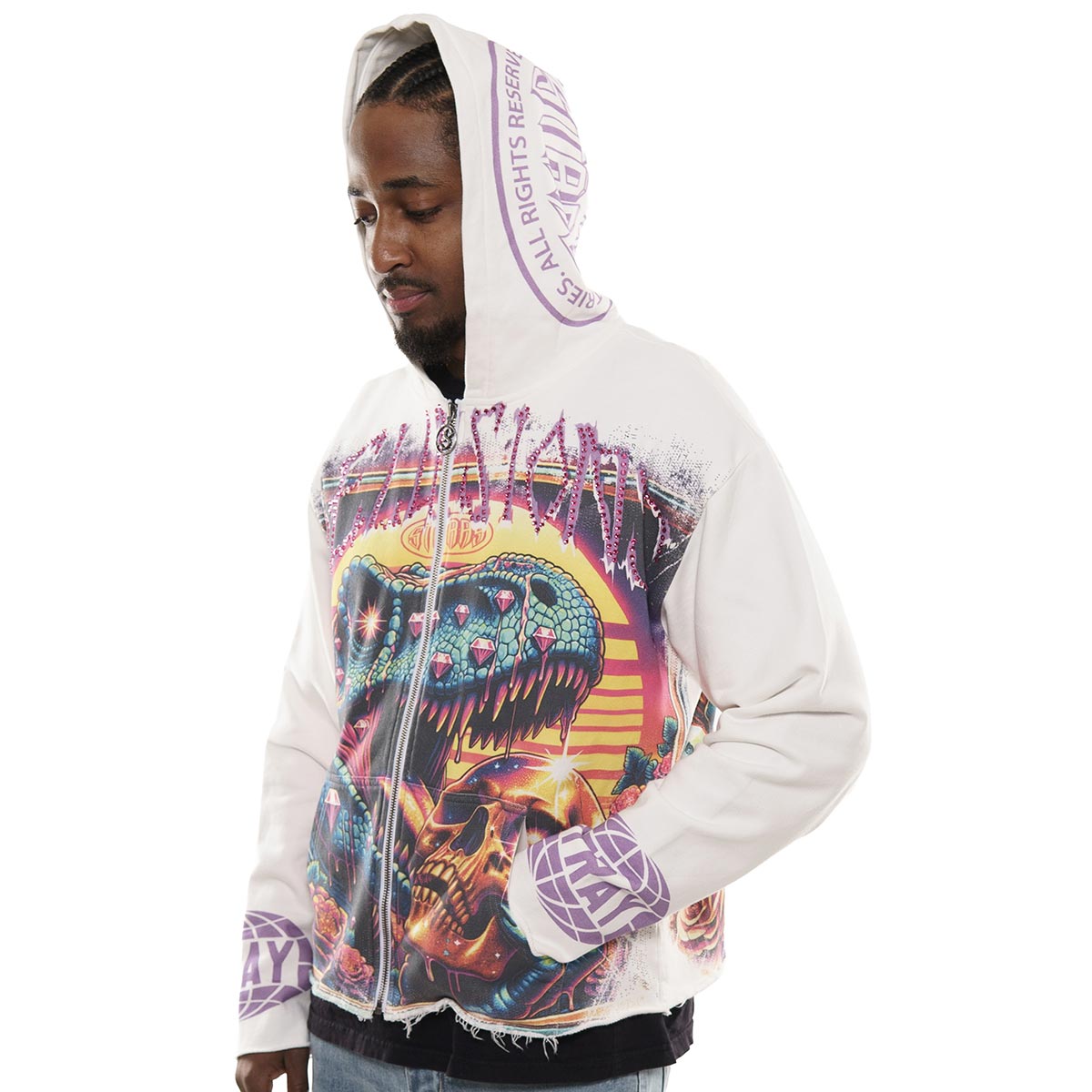 Delusions stray full-zip hoodie