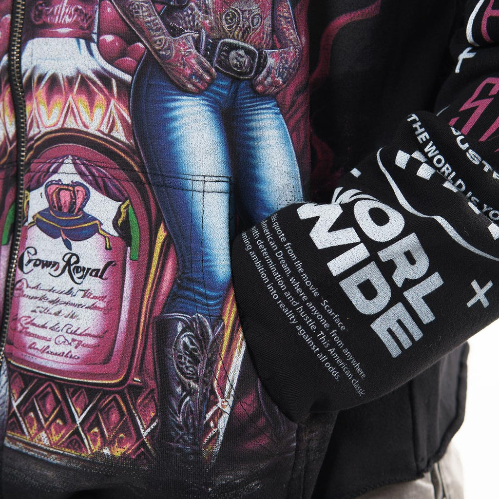 Biker stray full-zip hoodie