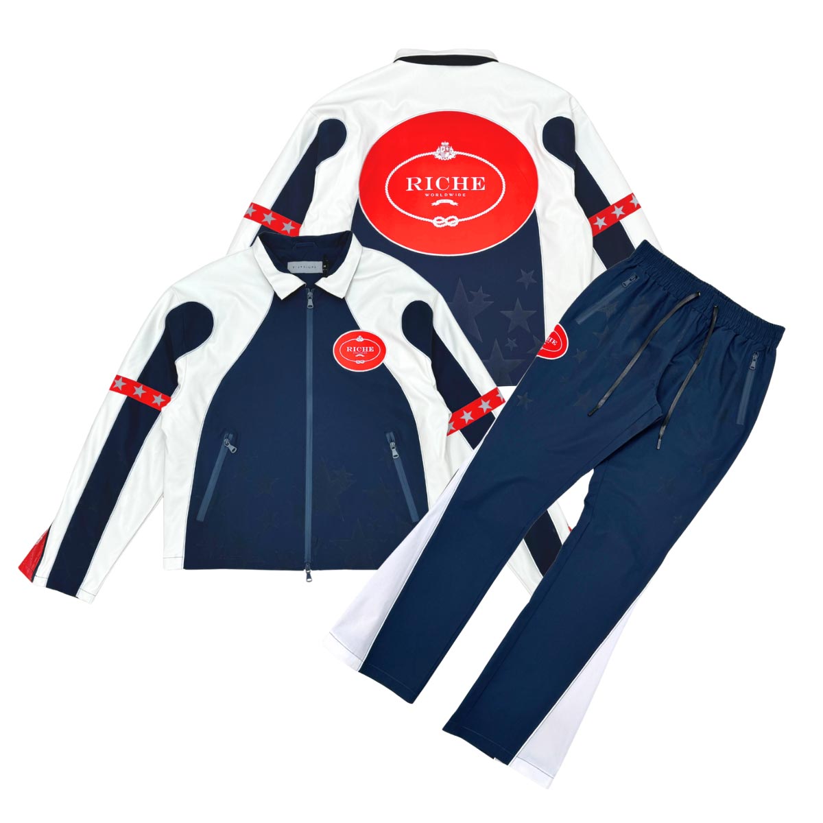 Star studded nylon jacket set