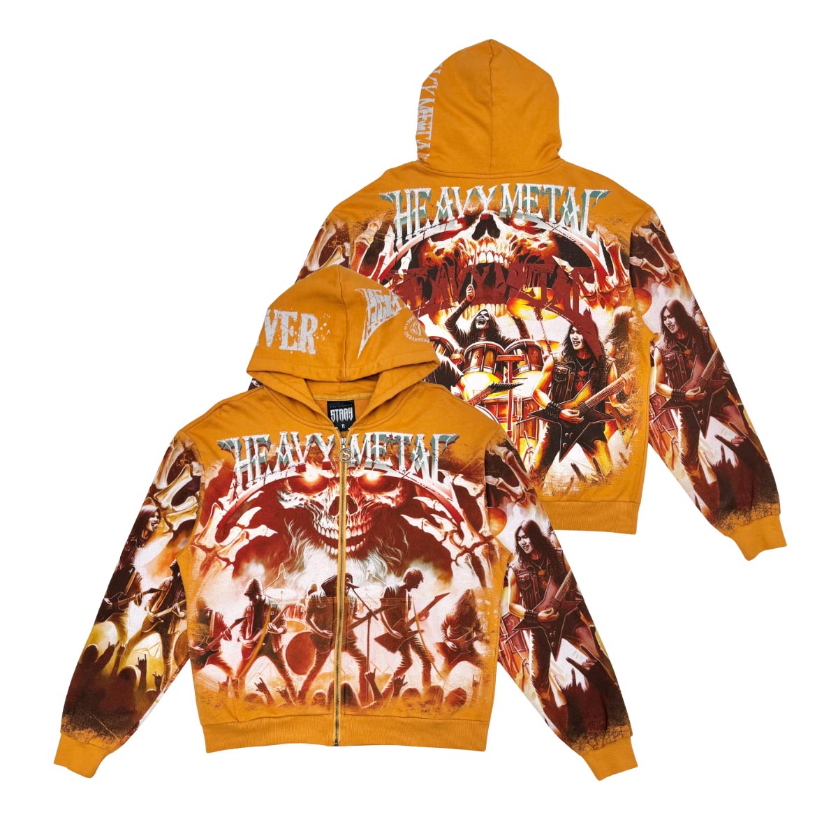 Stray heavy metal full-zip hoodie