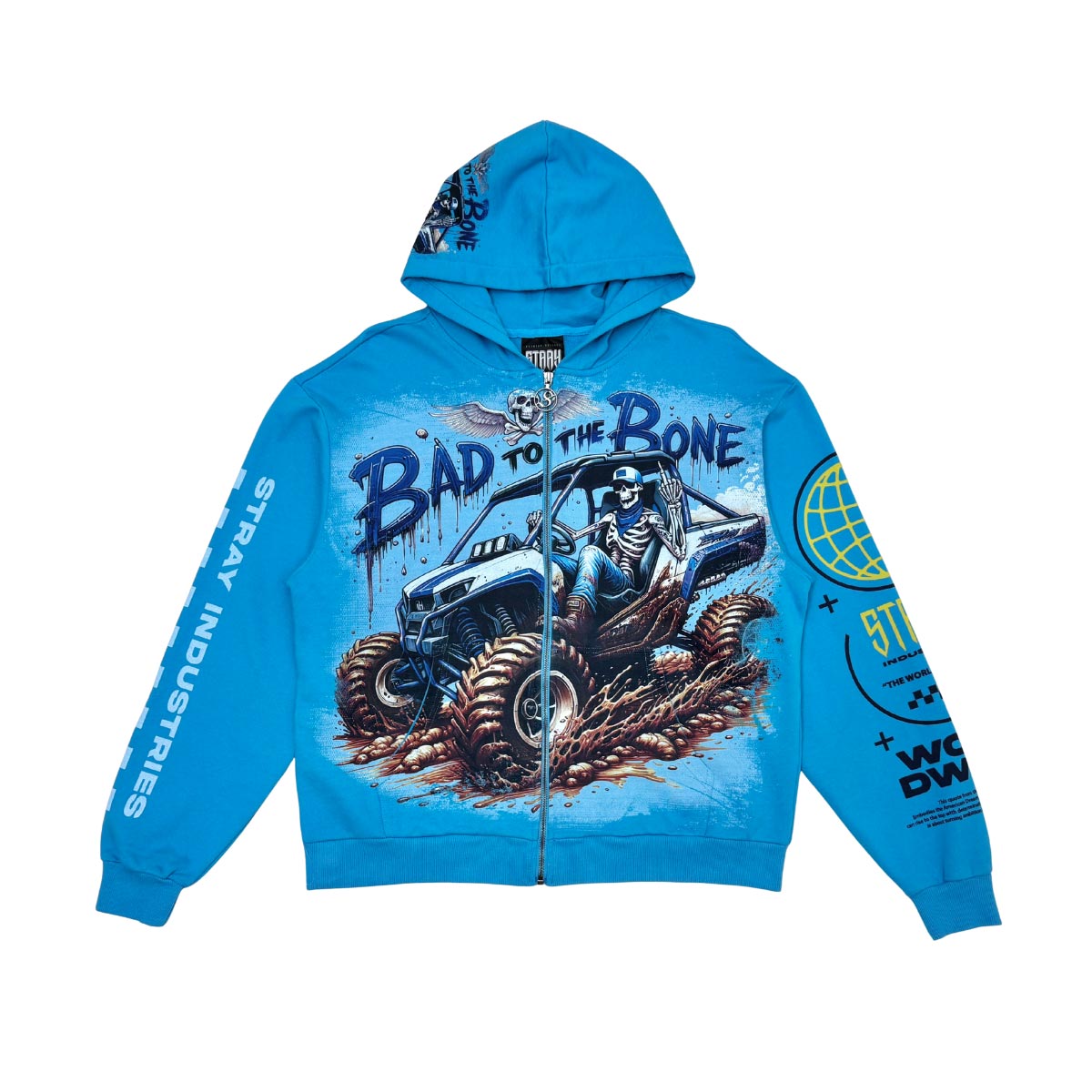 Stray bad to the bone full-zip hoodie