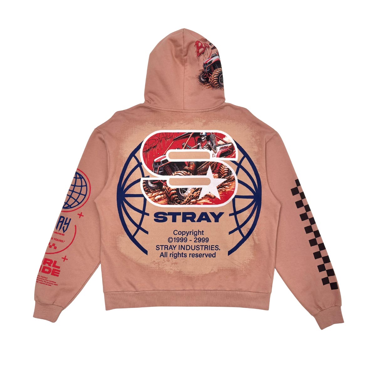 Stray bad to the bone full-zip hoodie