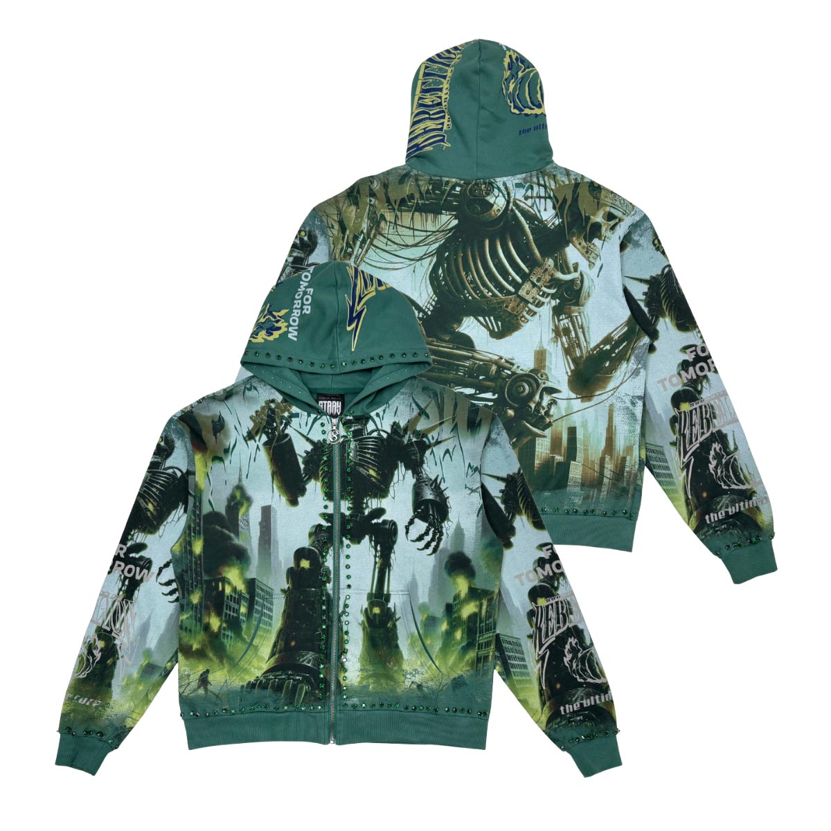 Stray robot attack full-zip hoodie