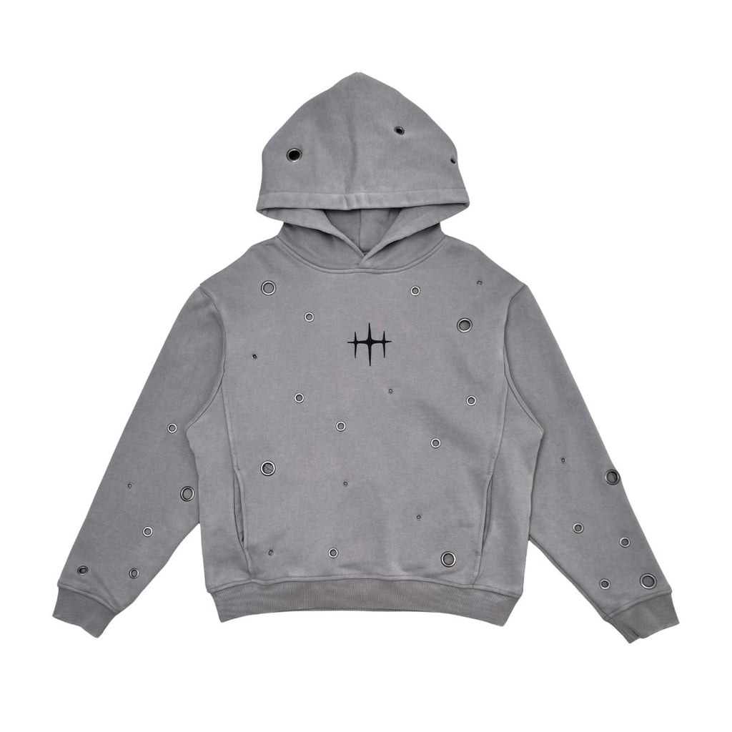 Unknown Garment-dyed, heavyweight cotton fleece cropped pullover hoodie