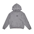 Unknown Garment-dyed, heavyweight cotton fleece cropped pullover hoodie