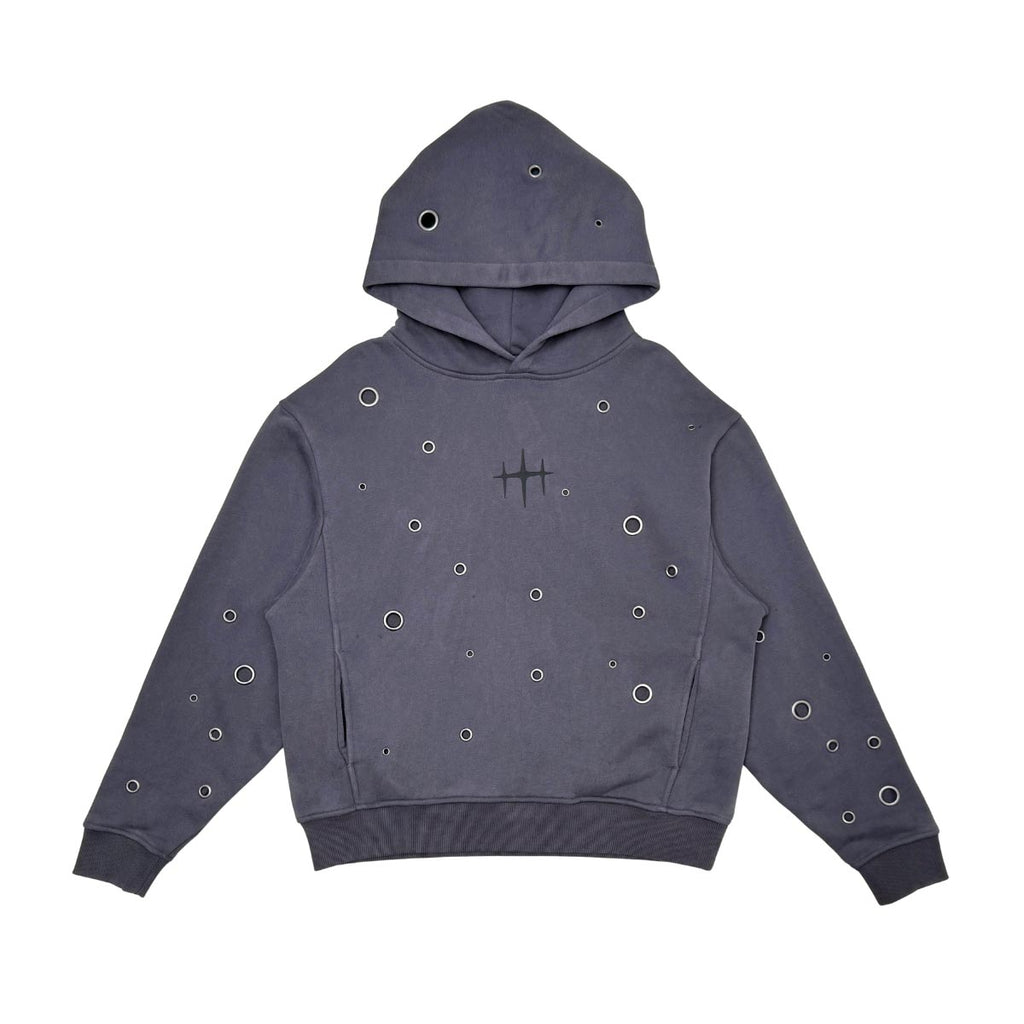 Unknown Garment-dyed, heavyweight cotton fleece cropped pullover hoodie