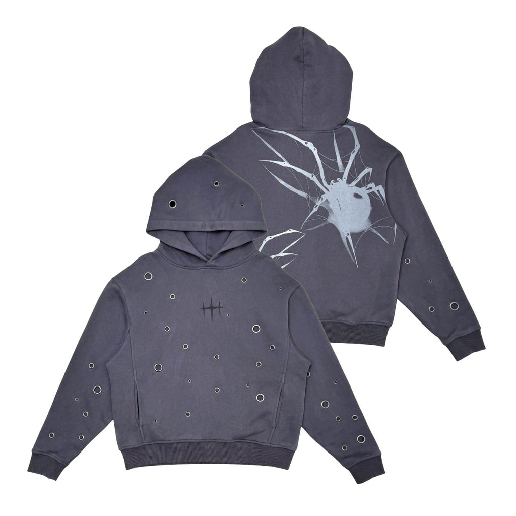 Unknown Garment-dyed, heavyweight cotton fleece cropped pullover hoodie