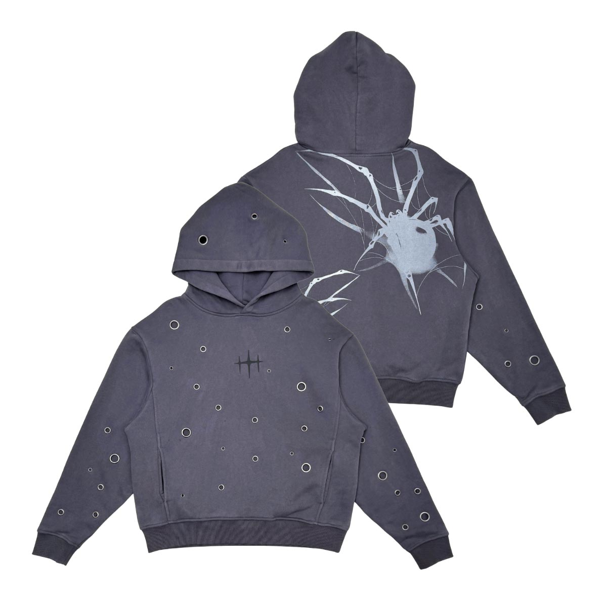 Unknown Garment-dyed, heavyweight cotton fleece cropped pullover hoodie