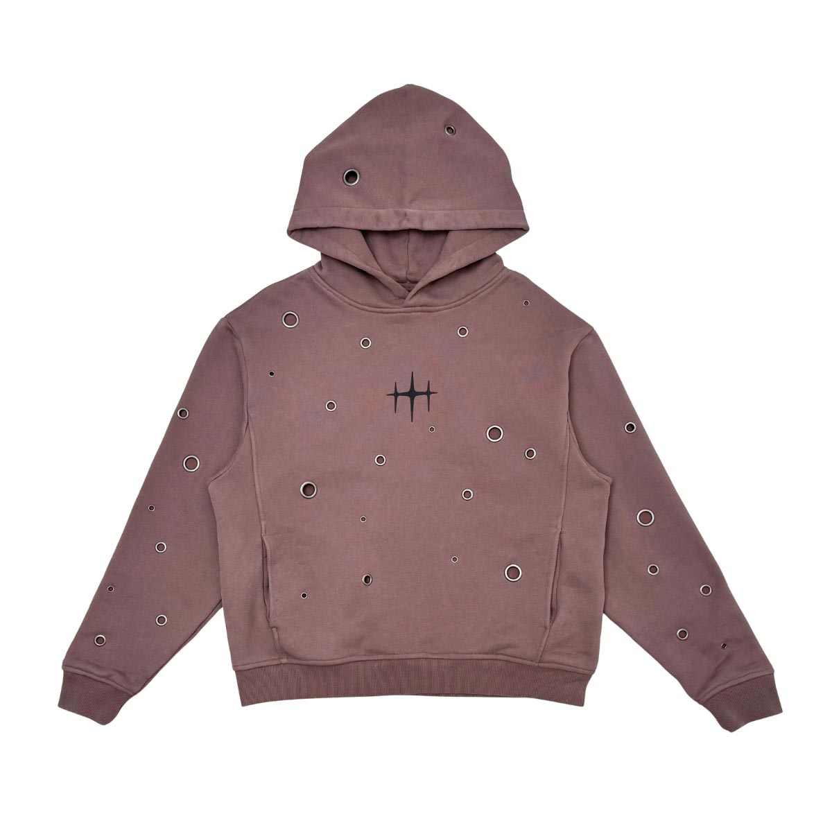 Unknown Garment-dyed, heavyweight cotton fleece cropped pullover hoodie