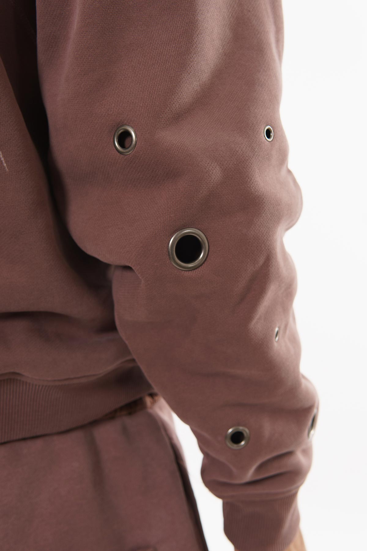 Unknown Garment-dyed, heavyweight cotton fleece cropped pullover hoodie