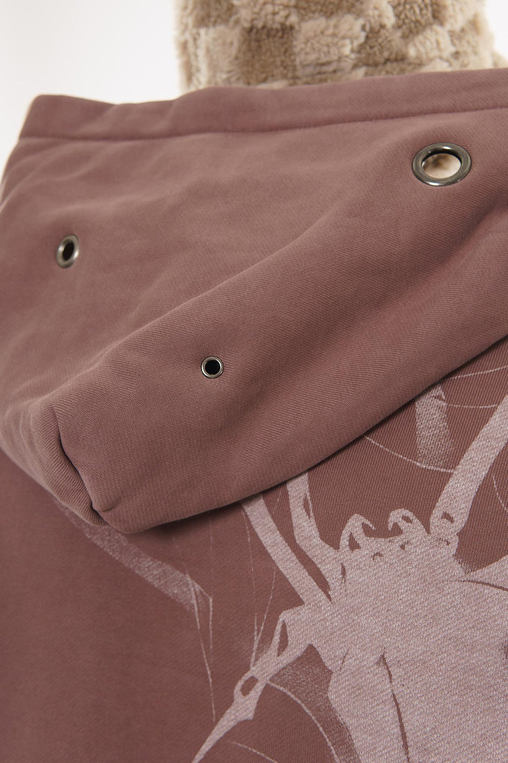 Unknown Garment-dyed, heavyweight cotton fleece cropped pullover hoodie