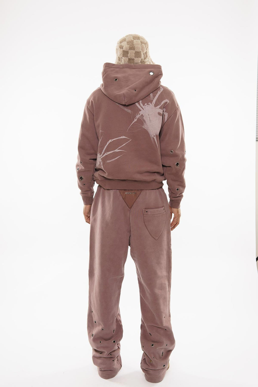 Unknown Garment-dyed, heavyweight cotton fleece cropped pullover hoodie