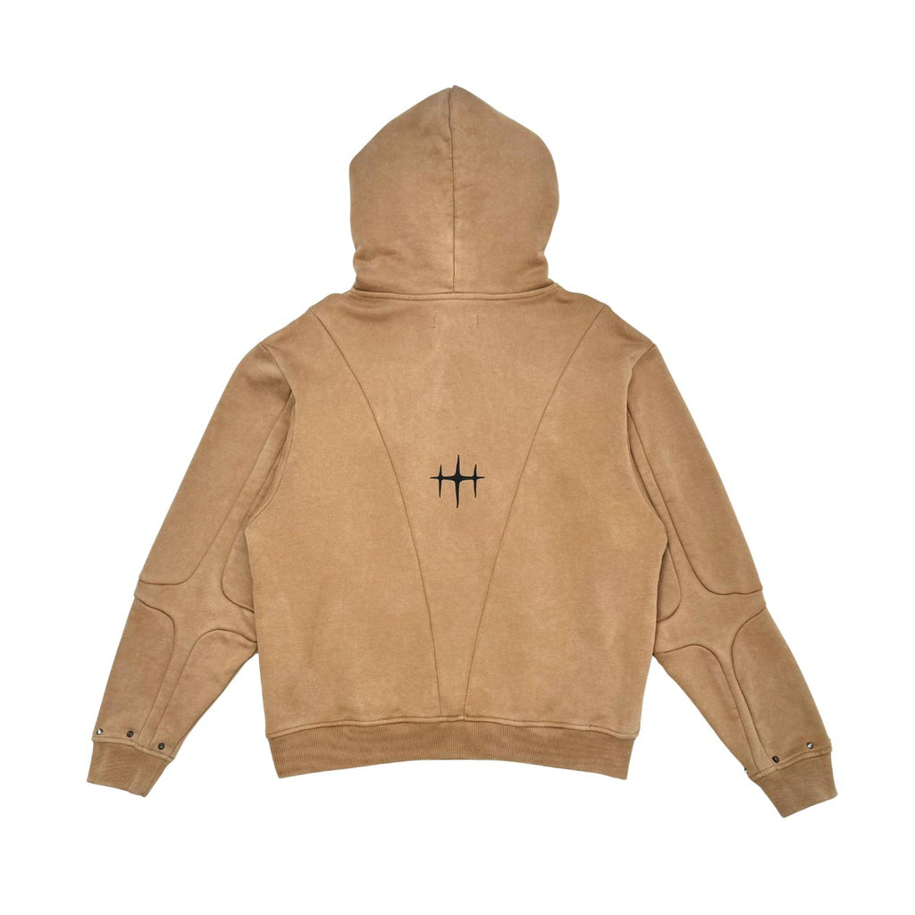 Unknown garment-dyed, heavyweight cotton fleece pullover hoodie