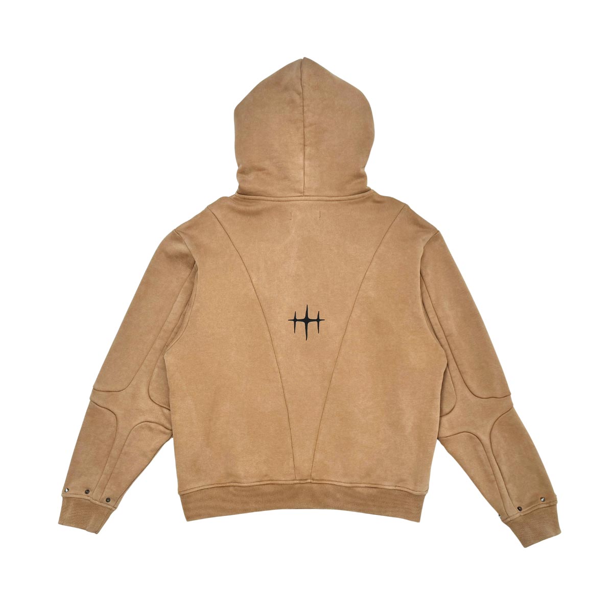 Unknown garment-dyed, heavyweight cotton fleece pullover hoodie
