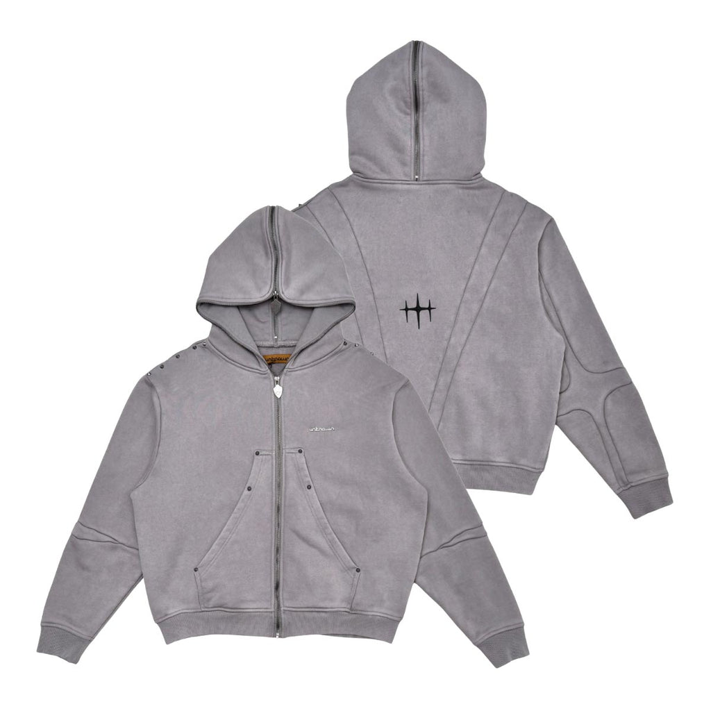 Unknown garment dyed full-zip hoodie