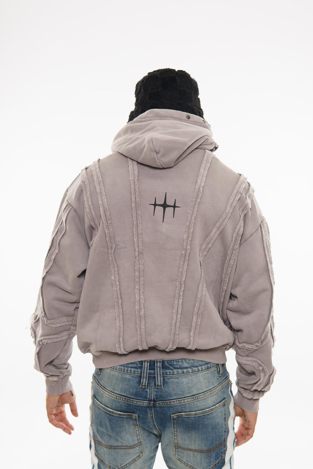 Unknown garment dyed cotton fleece pullover hoodie