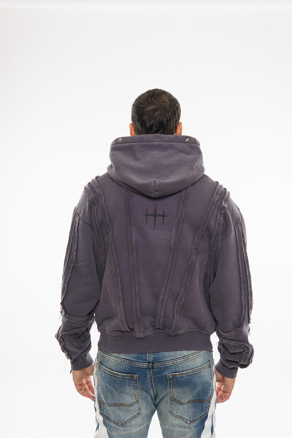 Unknown garment dyed cotton fleece pullover hoodie
