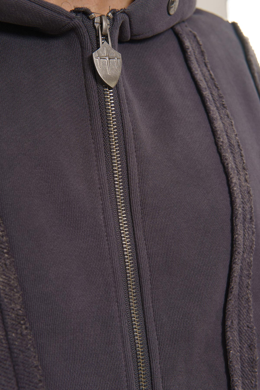 Unknown washed effect full-zip hoodie