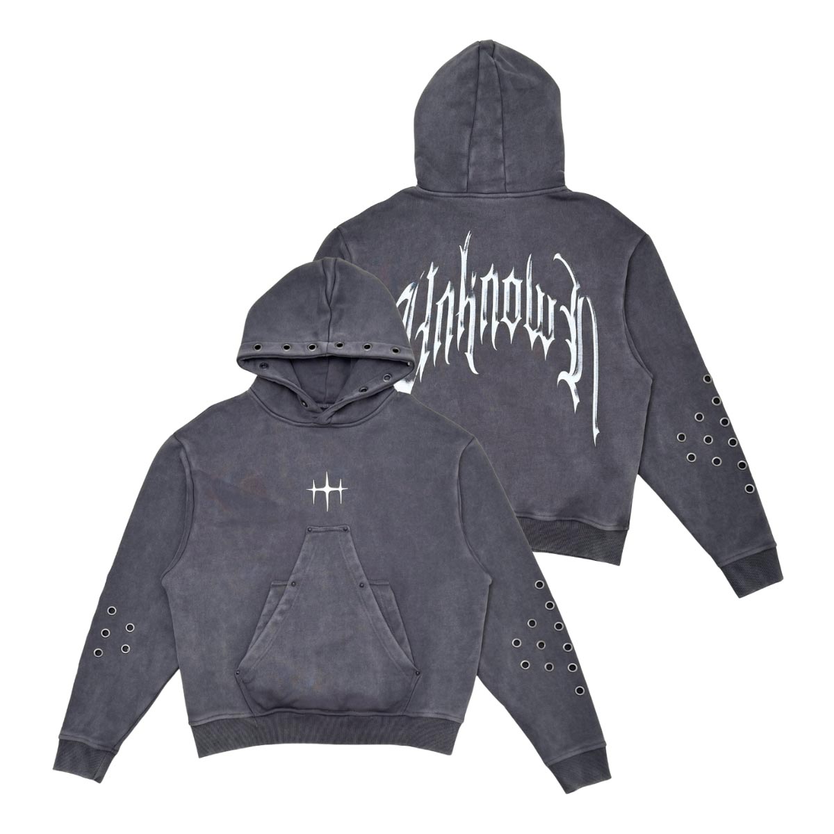 Unknown washed effect pullover hoodie