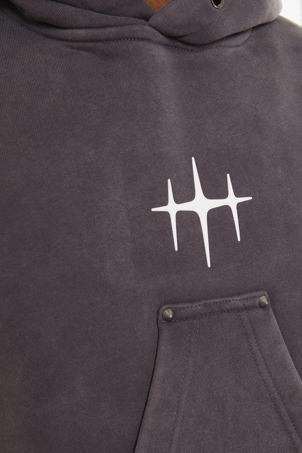 Unknown washed effect pullover hoodie