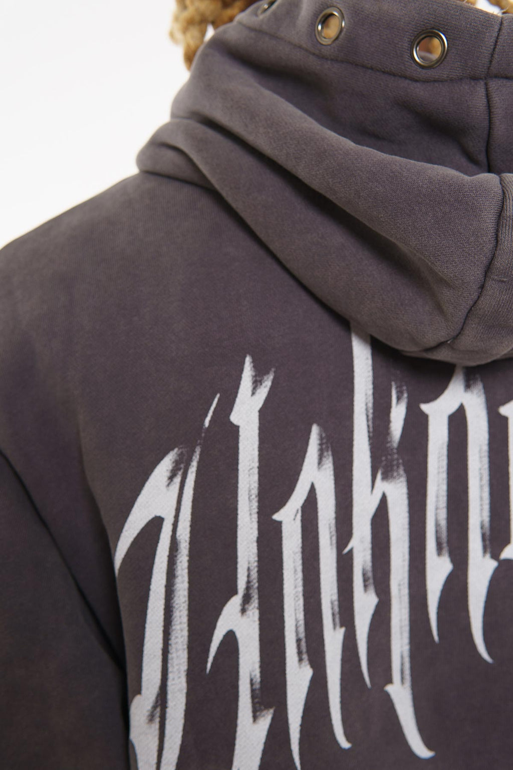 Unknown washed effect pullover hoodie
