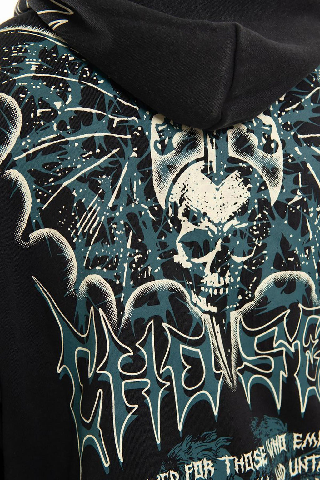 Sword in skull oversized pull-over hoodie
