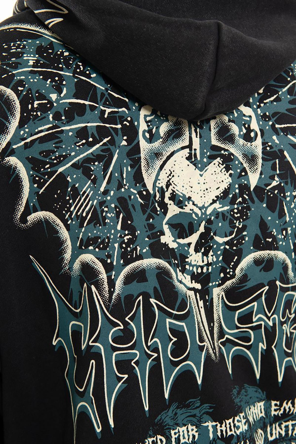 Sword in skull oversized pull-over hoodie