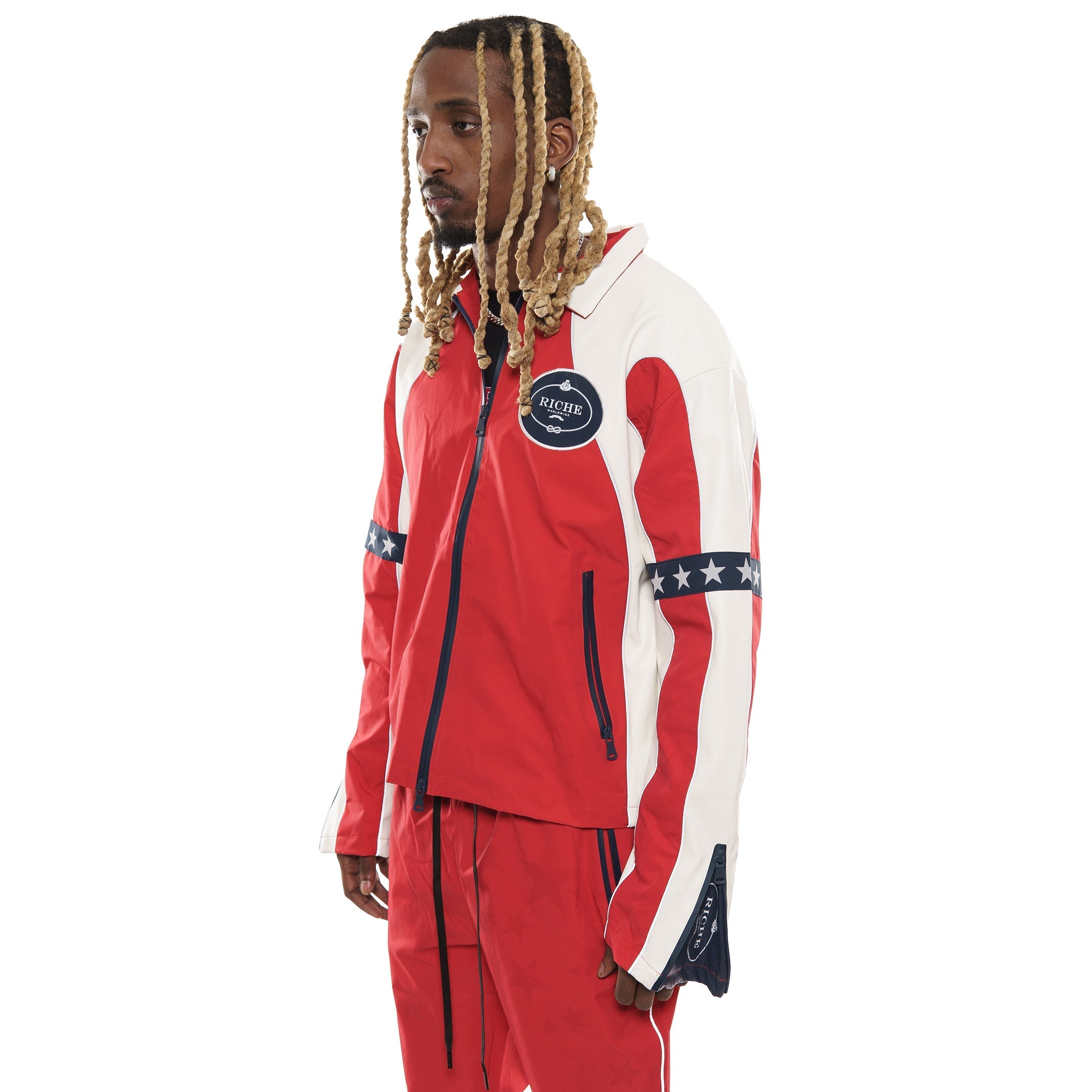 Star studded nylon jacket set