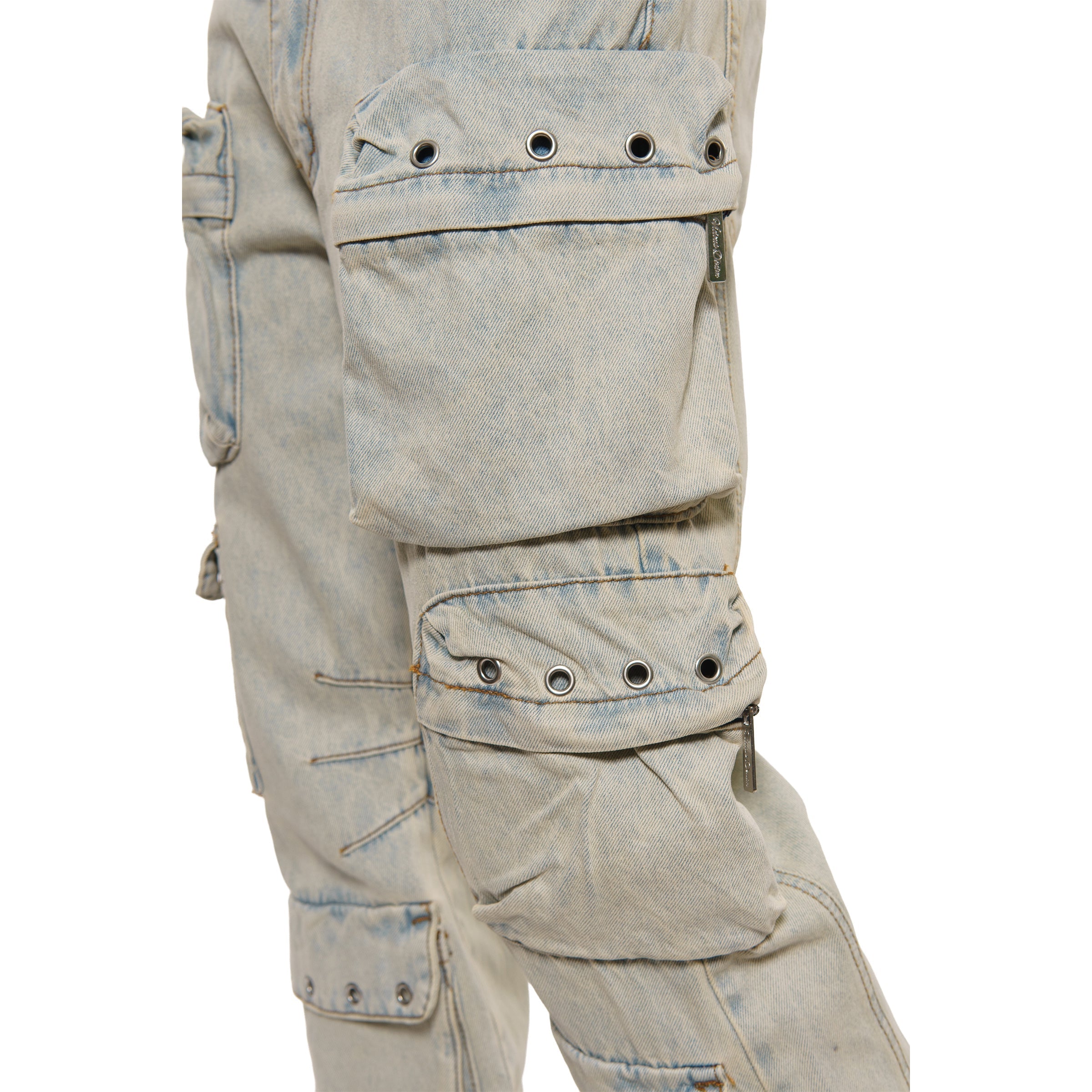 Multi cargo baggy fit denim pant