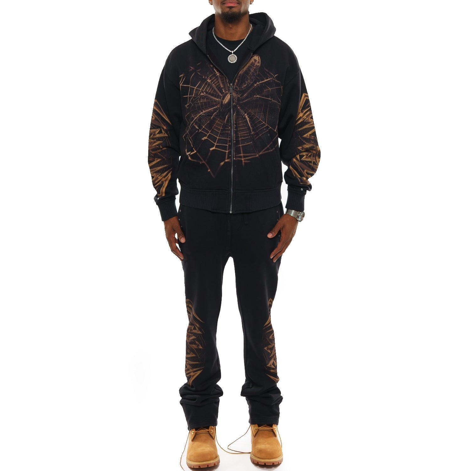 Spider oversized full zip hoodie set