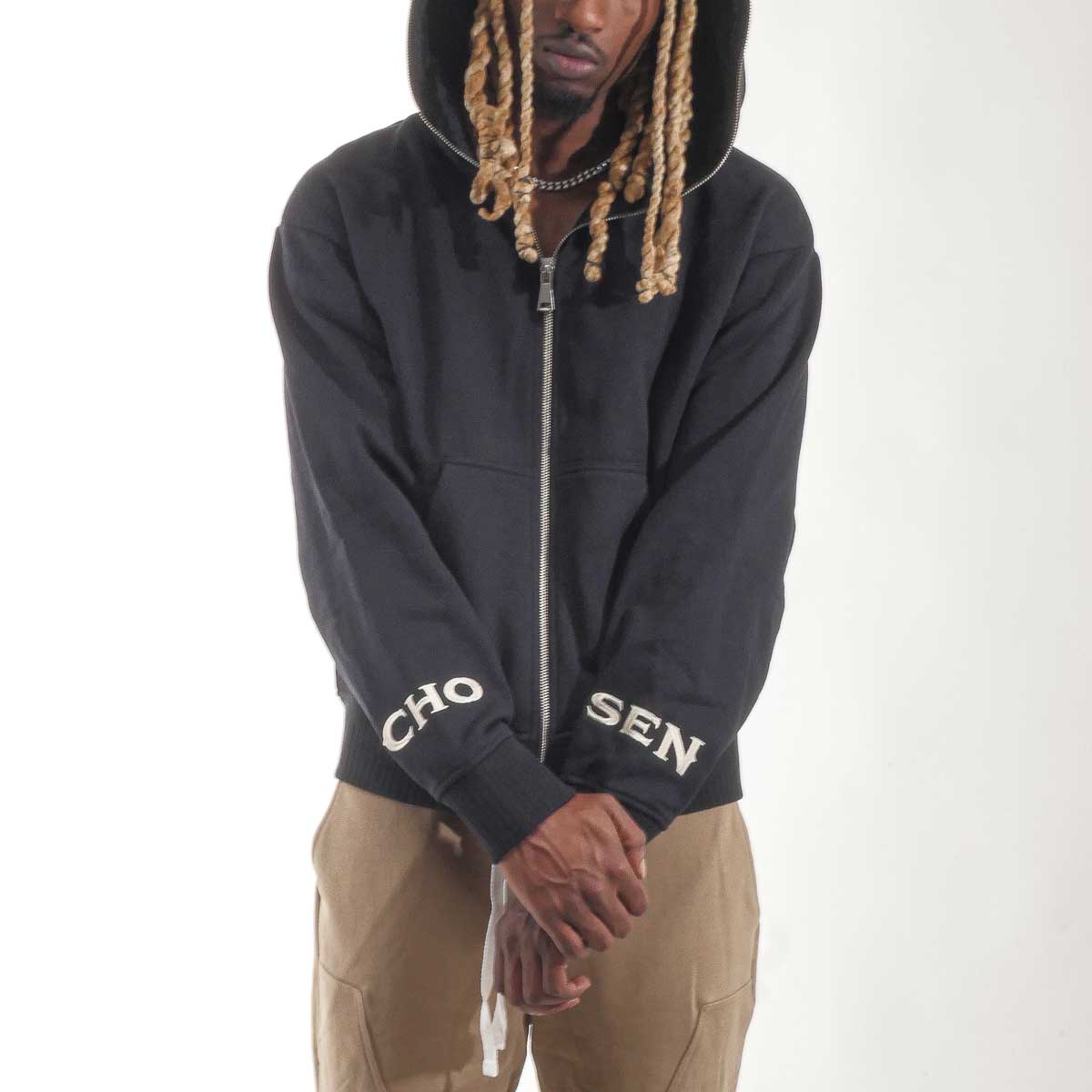 Washed full-zip hoodie