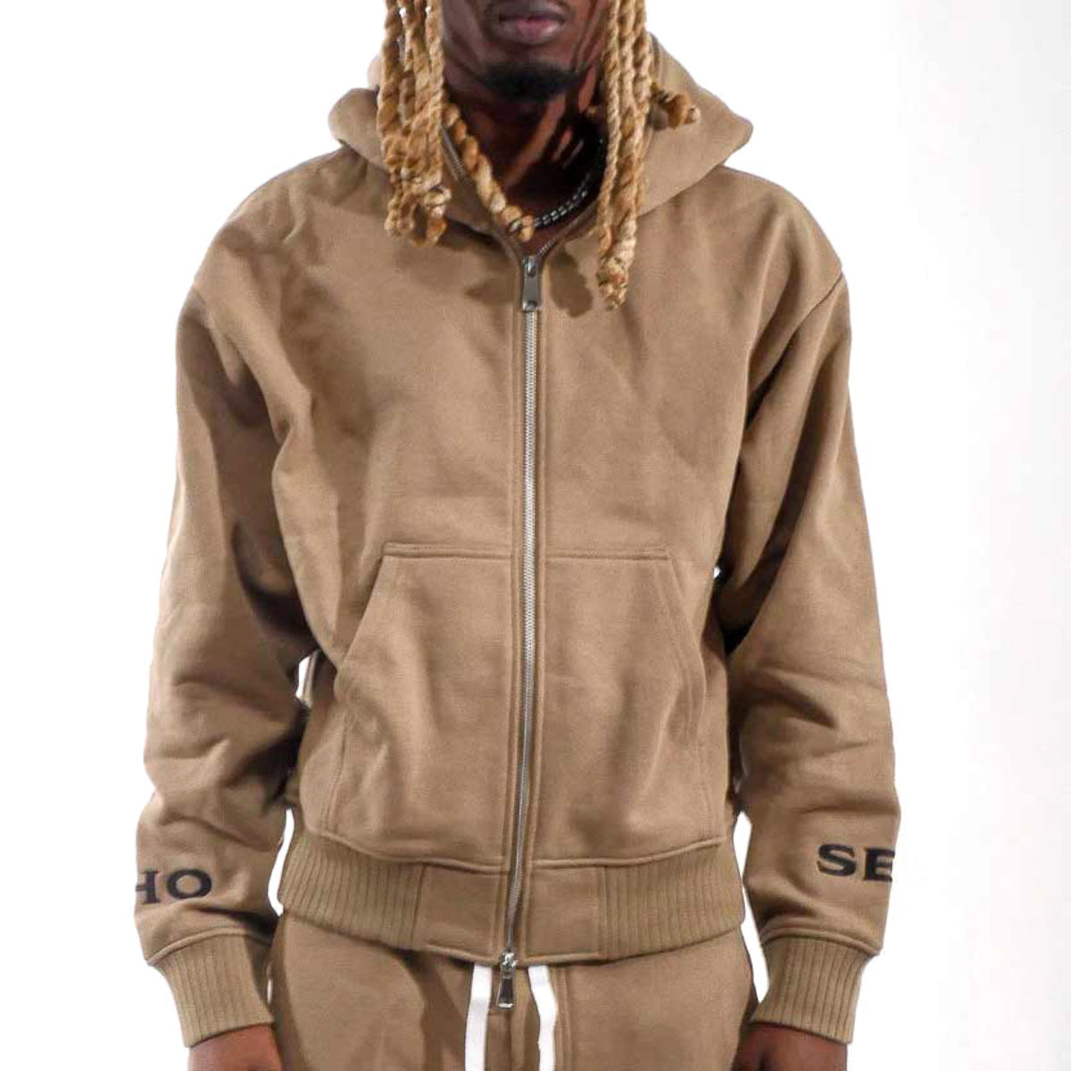 Washed full-zip hoodie