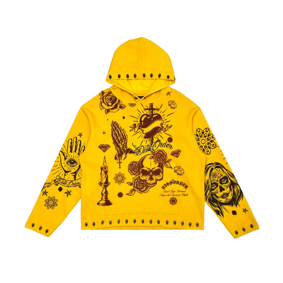 Praying hands pull over hoodie