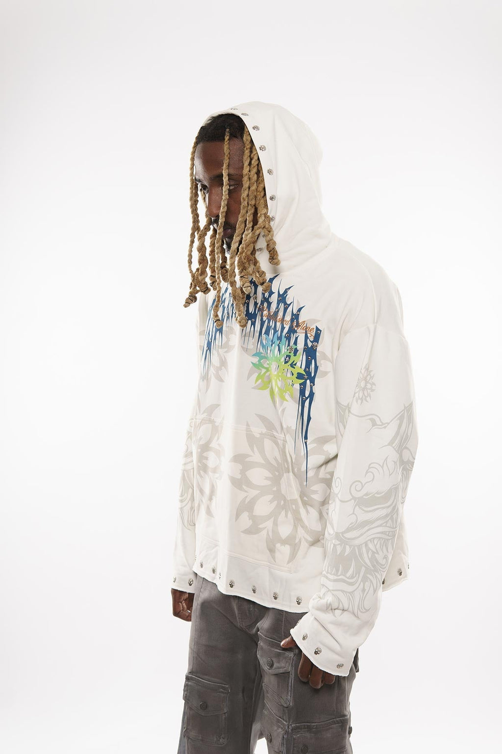 Guardian lion pull over hoodie