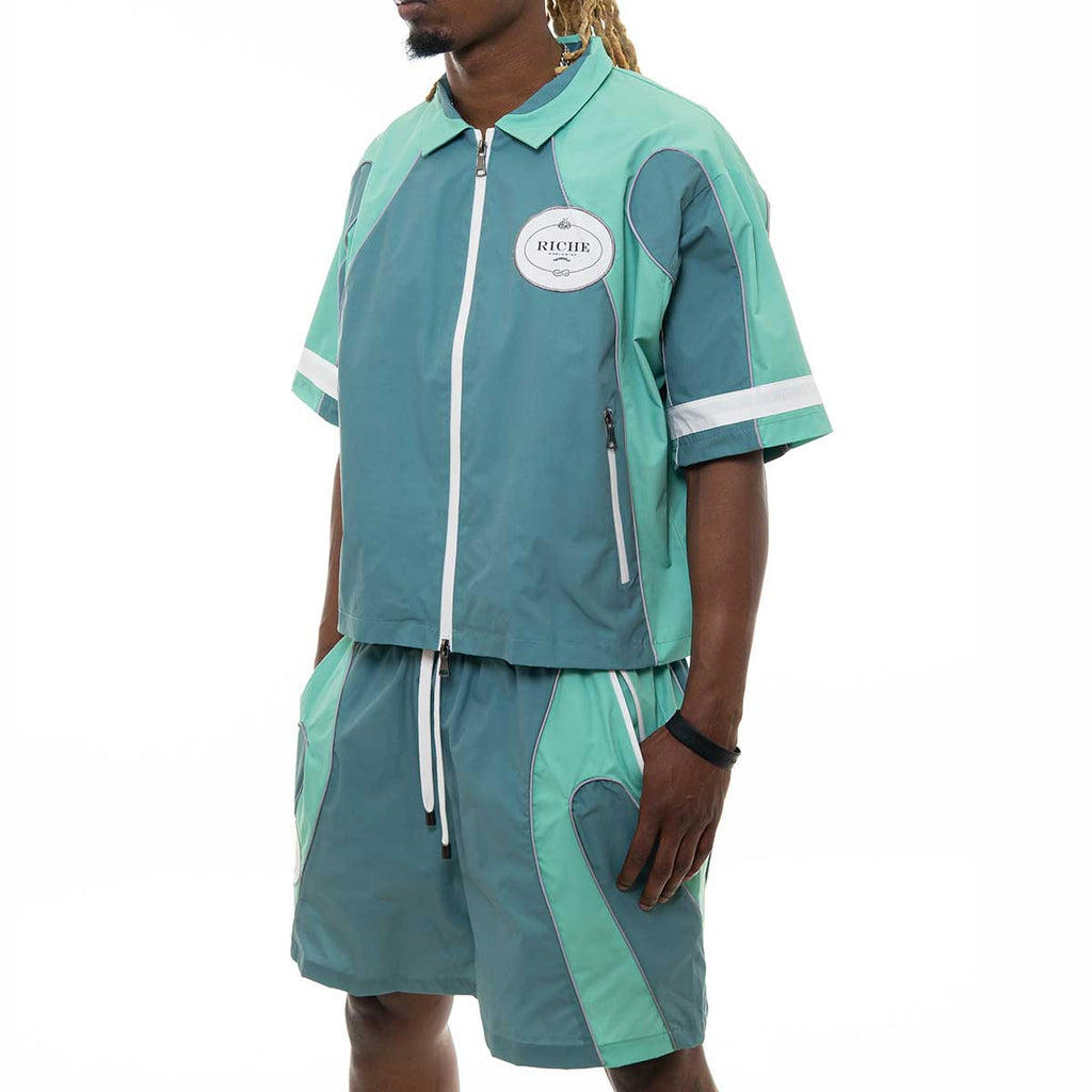 Nylon biker jacket set