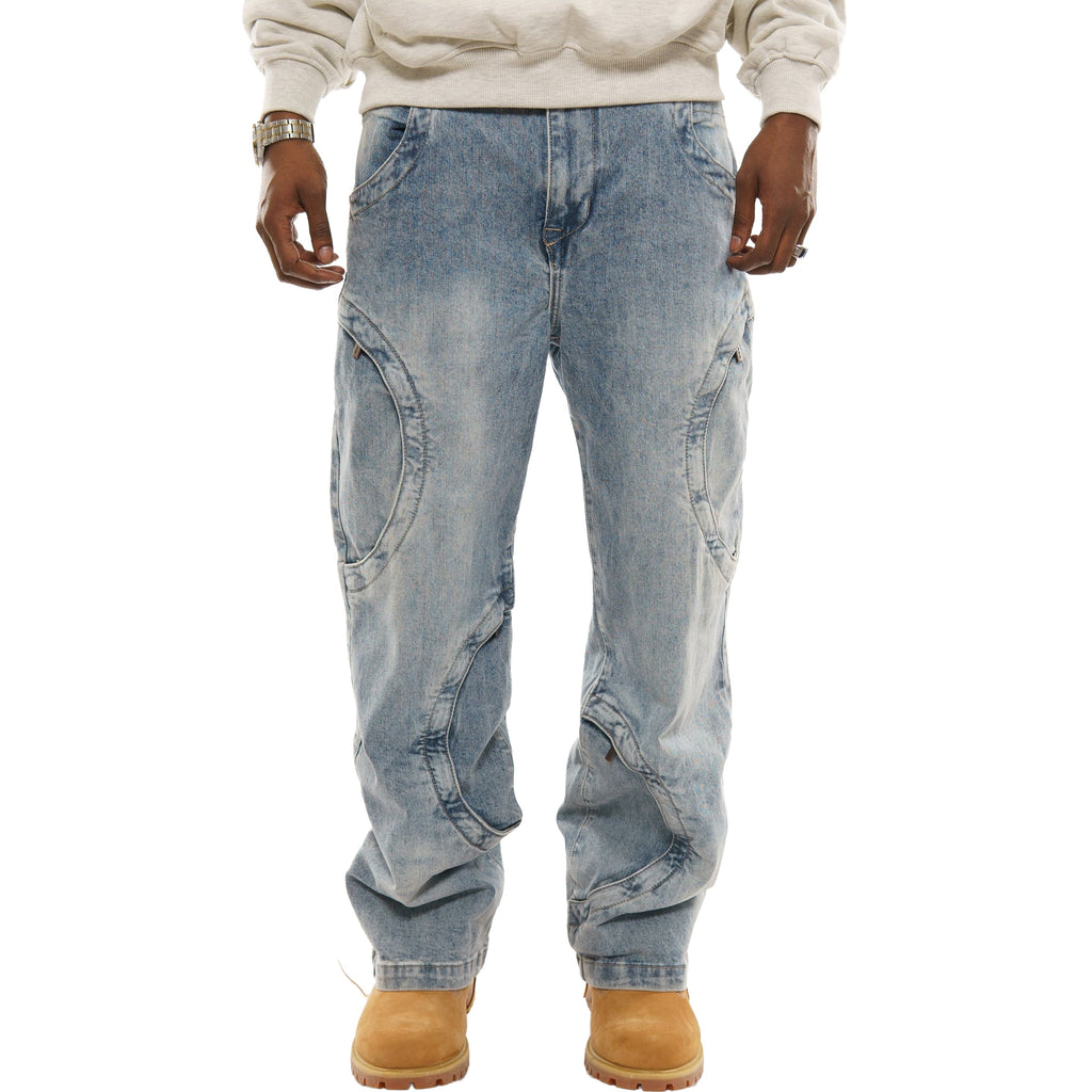 Baggy Round Pocket Denim Jeans