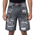 Denim patch  shorts