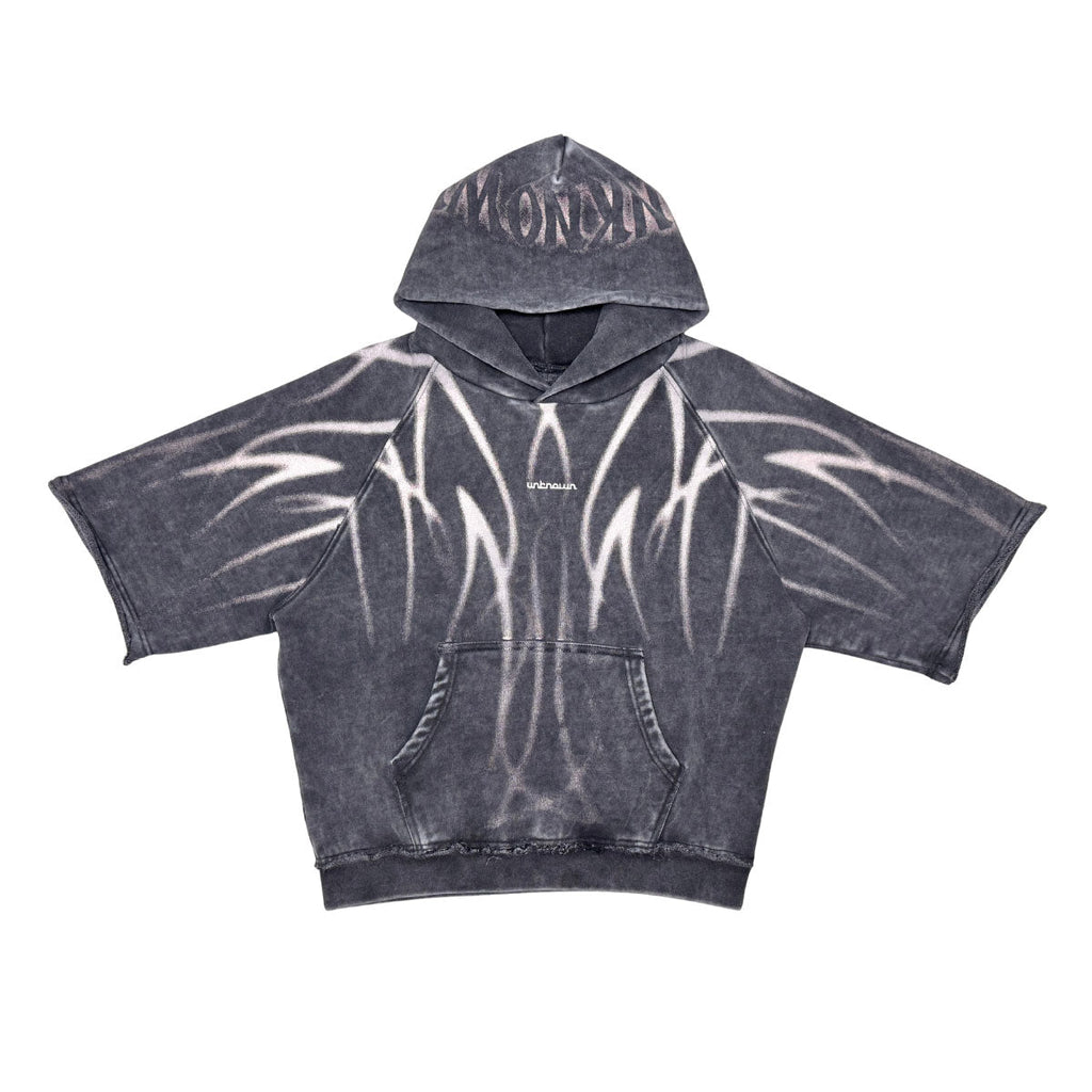 Short sleeve printed hoodie