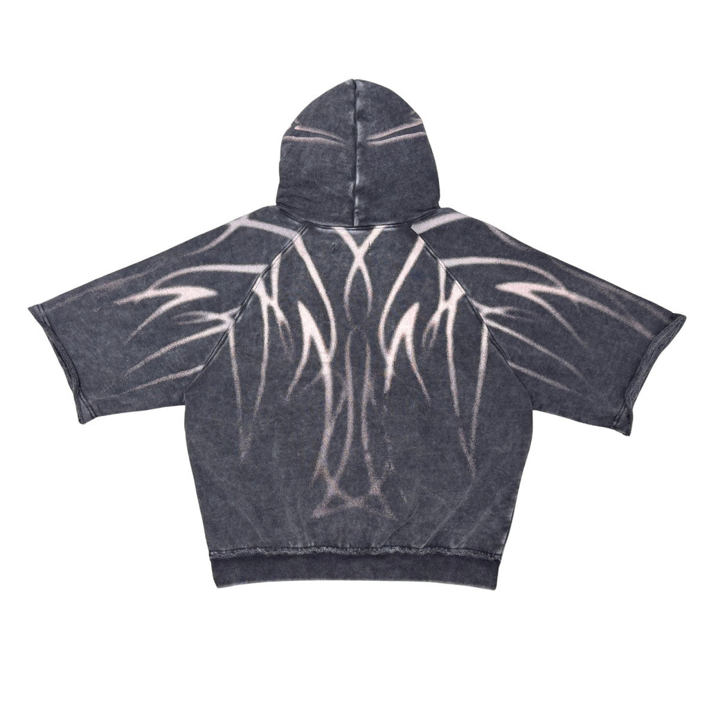 Short sleeve printed hoodie