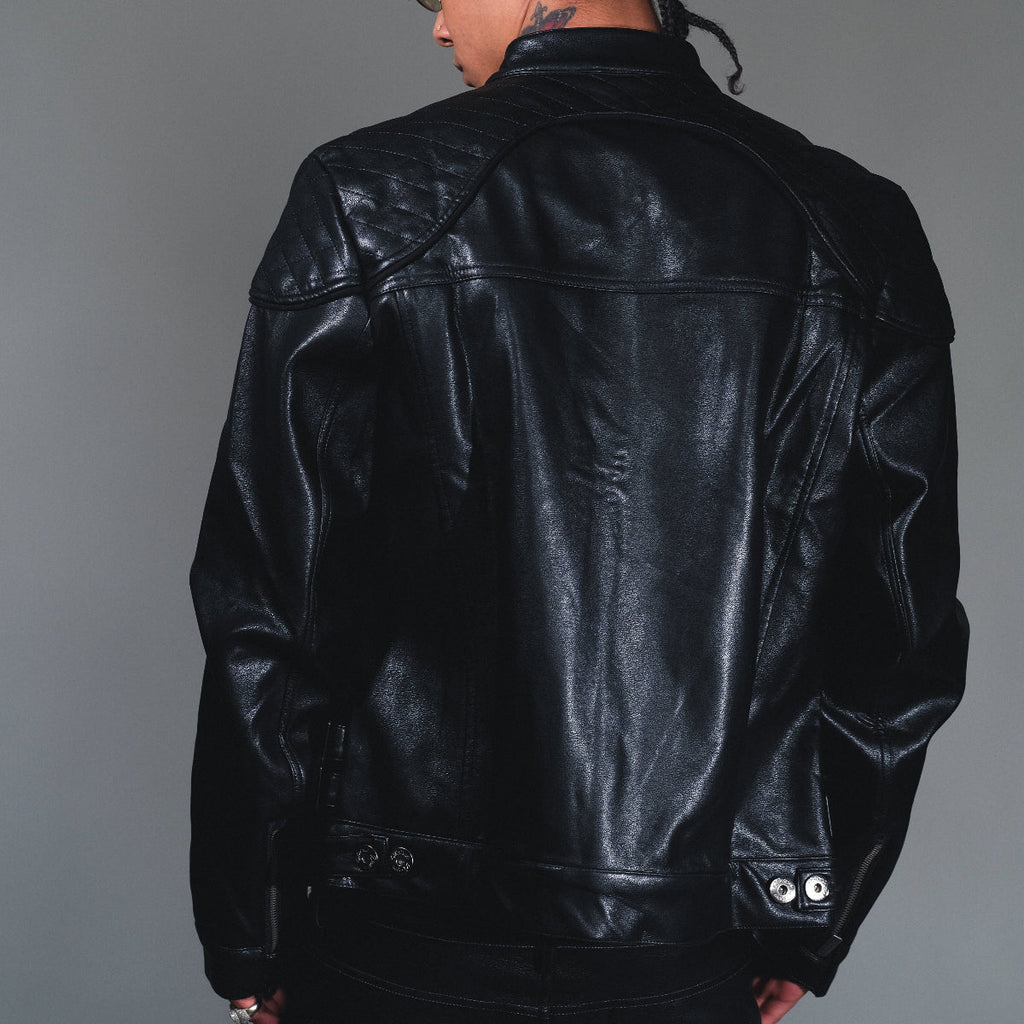 Suede mix racing jacket