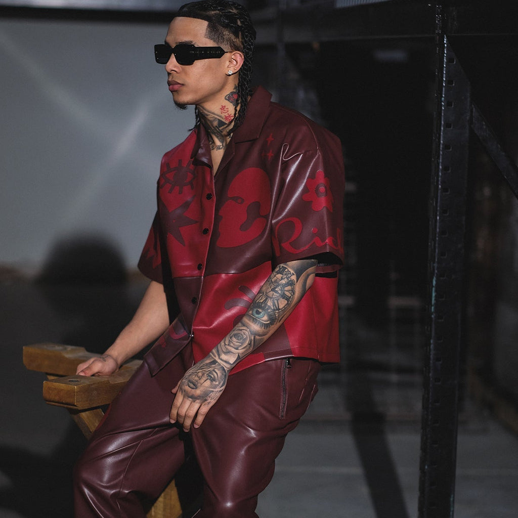 Tribal colorblock button up