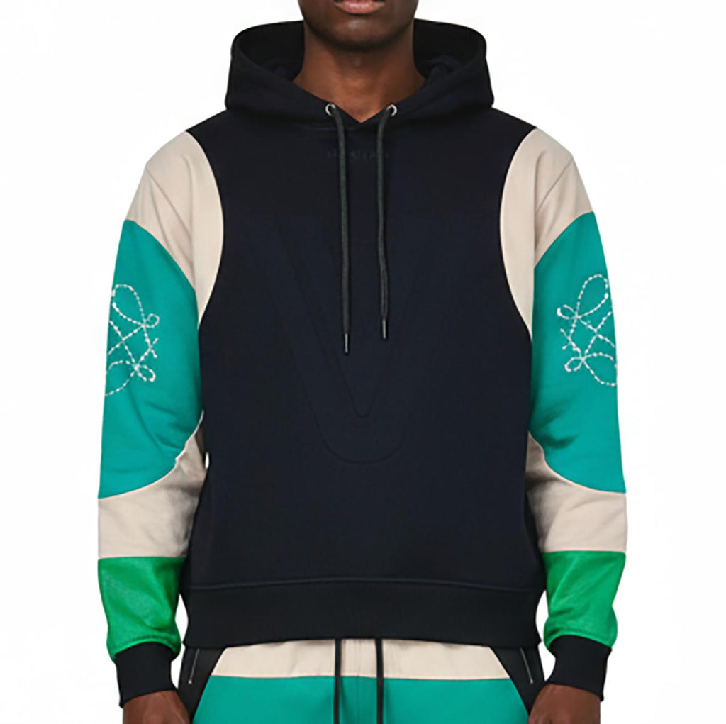 Embossed v hoodie