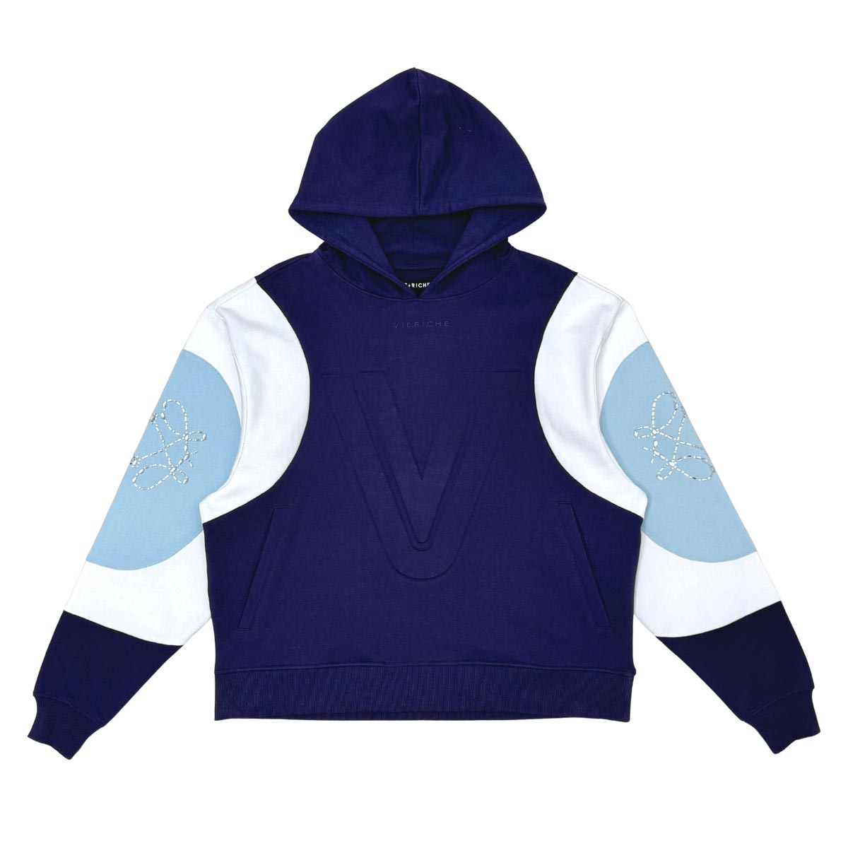 Embossed v hoodie
