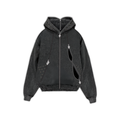 Garment-dyed, heavyweight cotton fleece hoodie